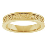 14K Yellow 2.6 mm Claddagh Flat Band
