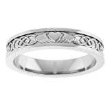 Sterling Silver 2.6 mm Claddagh Flat Band