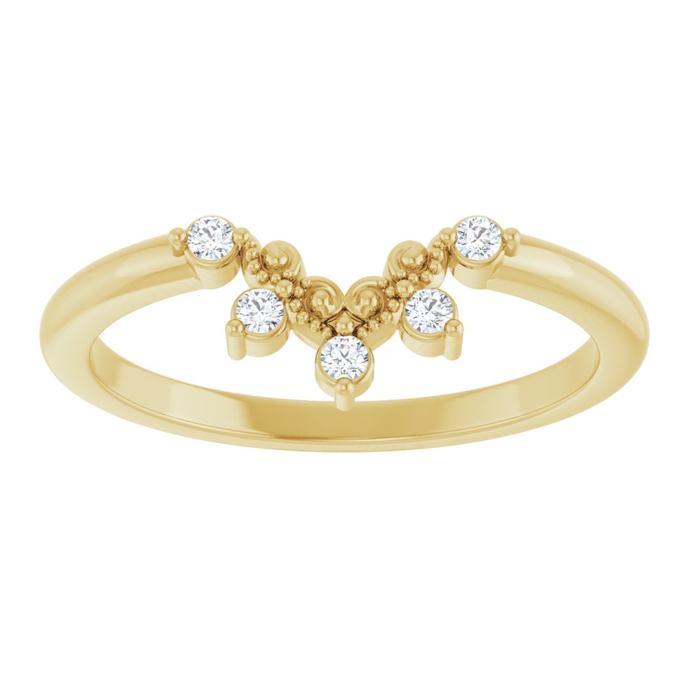 14K Yellow Gold Round 1.5mm .07 CTW Natural Diamond Accented Contour Band