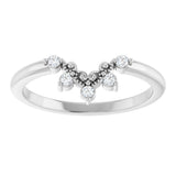 14K White Gold Round 1.5mm .07 CTW Natural Diamond Accented Contour Band