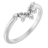 14K White Gold Round 1.5mm .07 CTW Natural Diamond Accented Contour Band