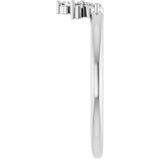 14K White Gold Round 1.5mm .07 CTW Natural Diamond Accented Contour Band