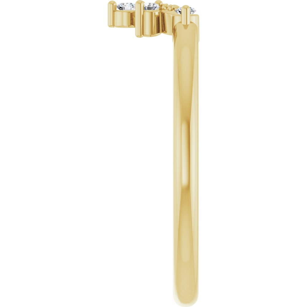 14K Yellow Gold Round 1.5mm .07 CTW Natural Diamond Accented Contour Band