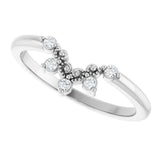 14K White Gold Round 1.5mm .07 CTW Natural Diamond Accented Contour Band