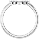 14K White Gold Round 1.5mm .07 CTW Natural Diamond Accented Contour Band
