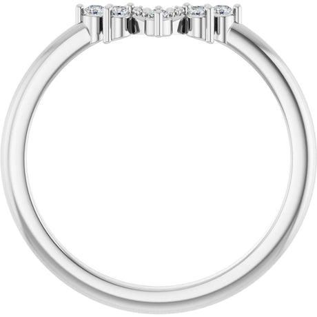 14K White Gold Round 1.5mm .07 CTW Natural Diamond Accented Contour Band