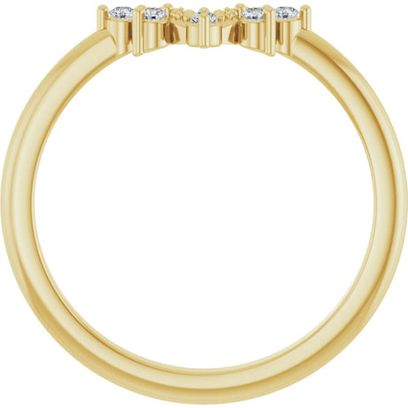 14K Yellow Gold Round 1.5mm .07 CTW Natural Diamond Accented Contour Band