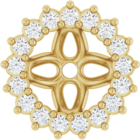 14K Yellow Gold 1/8 CTW Natural Diamond Earring Jackets