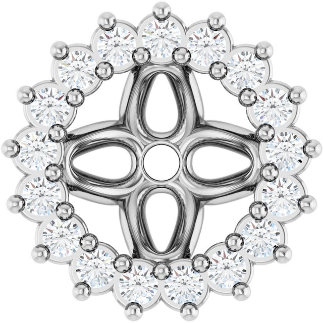 Platinum 1/8 CTW Natural Diamond Earring Jackets