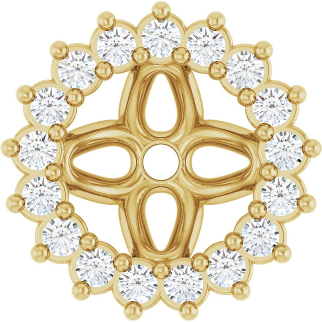 14K Yellow Gold 1/8 CTW Natural Diamond Earring Jackets