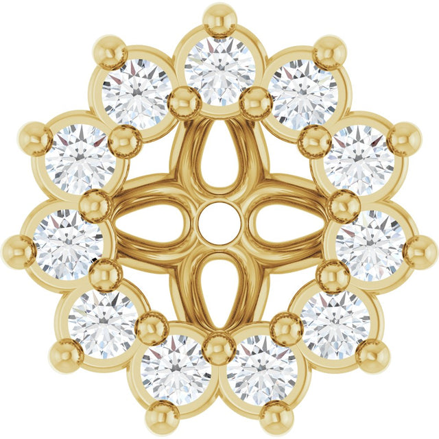 14K Yellow Gold .08 CTW Natural Diamond Earring Jackets