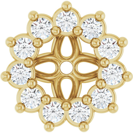 14K Yellow Gold .08 CTW Natural Diamond Earring Jackets