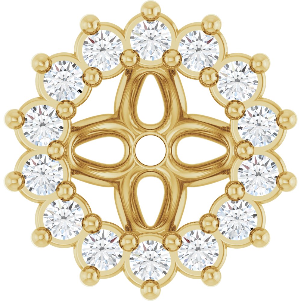 14K Yellow Gold 1/10 CTW Natural Diamond Earring Jackets