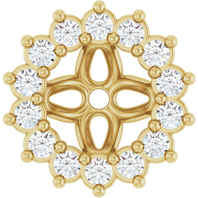 14K Yellow Gold 1/10 CTW Natural Diamond Earring Jackets