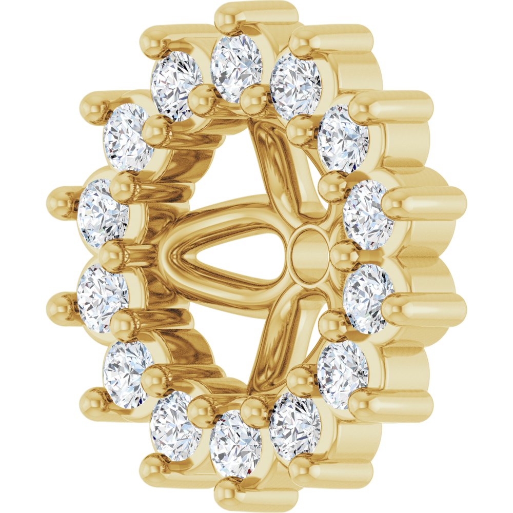 14K Yellow Gold 1/10 CTW Natural Diamond Earring Jackets