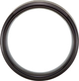 Black PVD Tungsten 8 mm Ridged Band