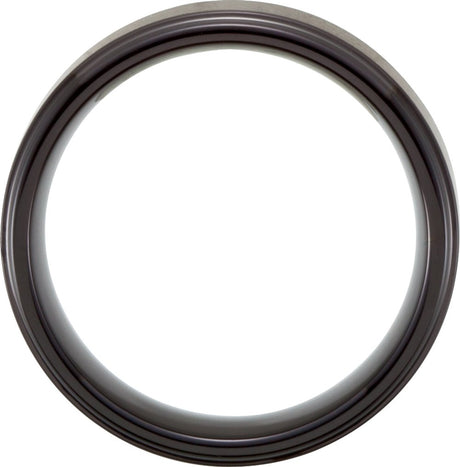 Black PVD Tungsten 8 mm Stepped-Edge Comfort-Fit Band Size 7