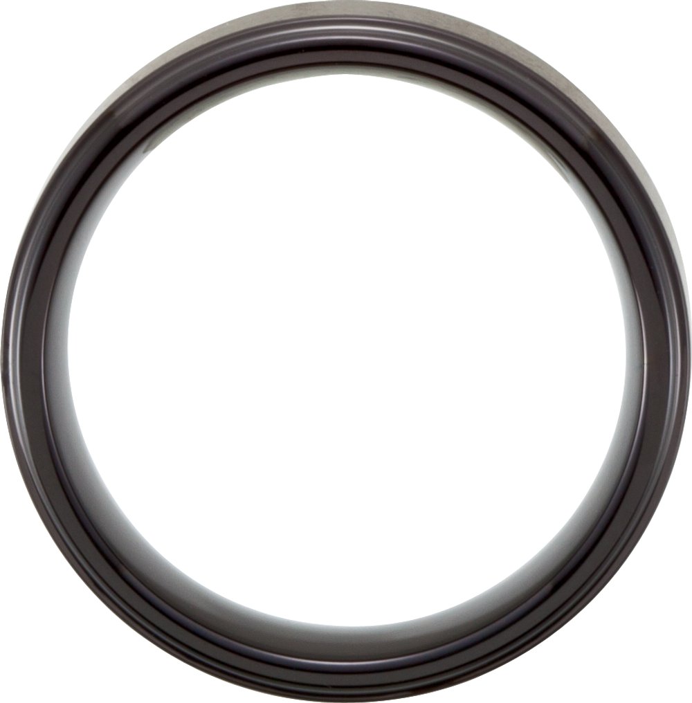 Black PVD Tungsten 8 mm Stepped-Edge Comfort-Fit Band Size 7