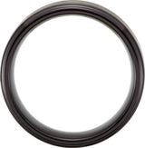 Black PVD Tungsten 8 mm Stepped-Edge Comfort-Fit Band Size 7