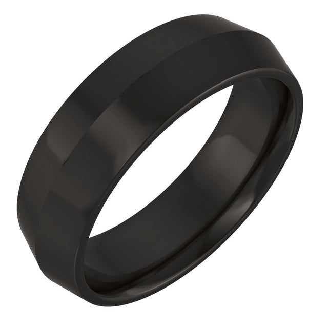 Zirconium 6 mm Comfort-Fit Knife Band Size 8.5