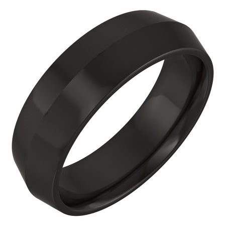 Zirconium 6 mm Comfort-Fit Knife Band Size 8.5