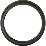 Zirconium 6 mm Stepped-Edge Comfort-Fit Flat Band Size 7