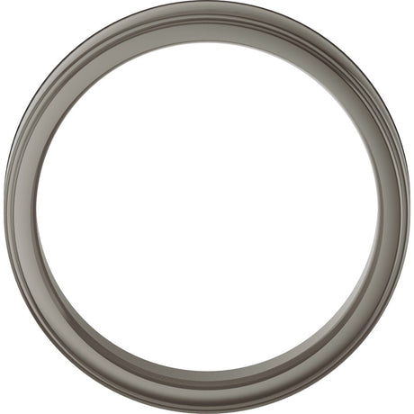 Titanium 6 mm Stepped-Edge Comfort-Fit Flat Band Size 8