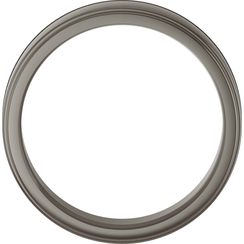 Titanium 6 mm Stepped-Edge Comfort-Fit Flat Band Size 7.5