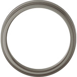 Titanium 6 mm Stepped-Edge Comfort-Fit Flat Band Size 7.5