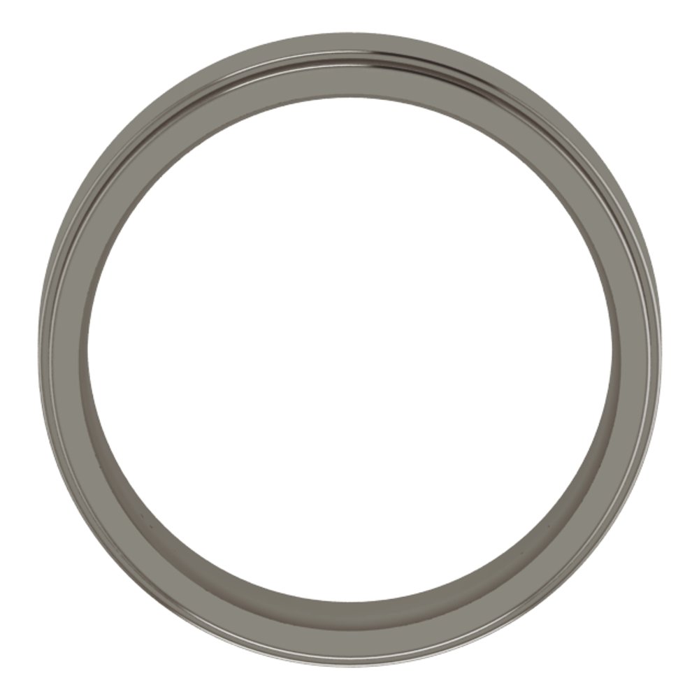 Titanium 6 mm Stepped-Edge Comfort-Fit Flat Band Size 8
