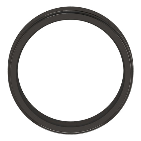 Zirconium 6 mm Stepped-Edge Comfort-Fit Flat Band