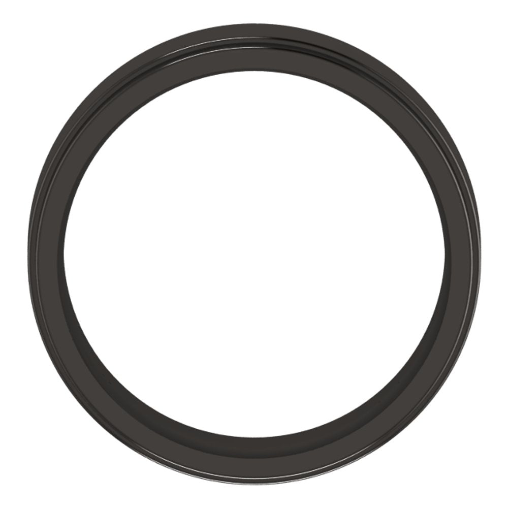 Zirconium 6 mm Stepped-Edge Comfort-Fit Flat Band Size 7