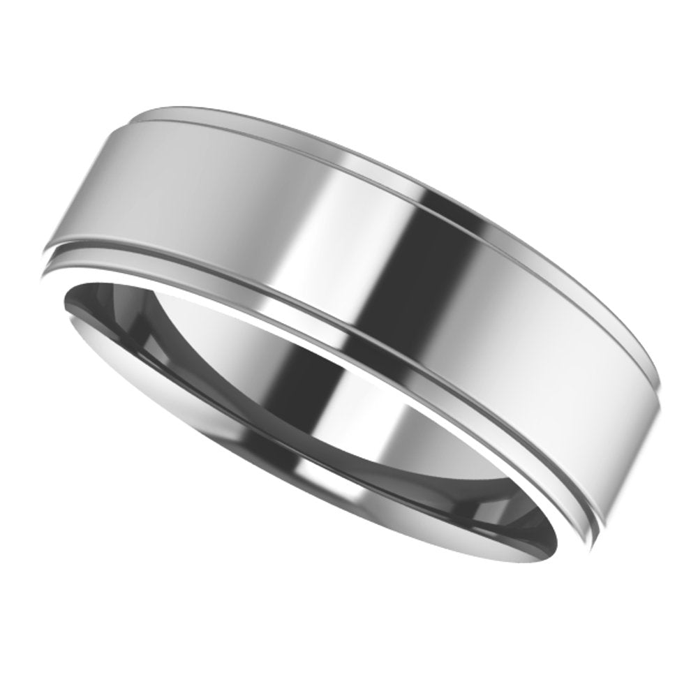 Cobalt 6 mm Stepped-Edge Comfort-Fit Flat Band