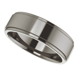 Titanium 6 mm Stepped-Edge Comfort-Fit Flat Band