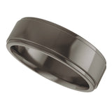 Titanium 6 mm Stepped-Edge Comfort-Fit Flat Band Size 7.5