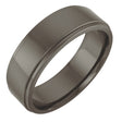 Titanium 6 mm Stepped-Edge Comfort-Fit Flat Band Size 7.5