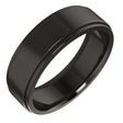Zirconium 6 mm Stepped-Edge Comfort-Fit Flat Band Size 7