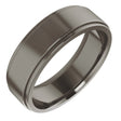 Titanium 6 mm Stepped-Edge Comfort-Fit Flat Band Size 7.5
