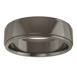 Titanium 6 mm Stepped-Edge Comfort-Fit Flat Band Size 8