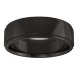 Zirconium 6 mm Stepped-Edge Comfort-Fit Flat Band Size 7