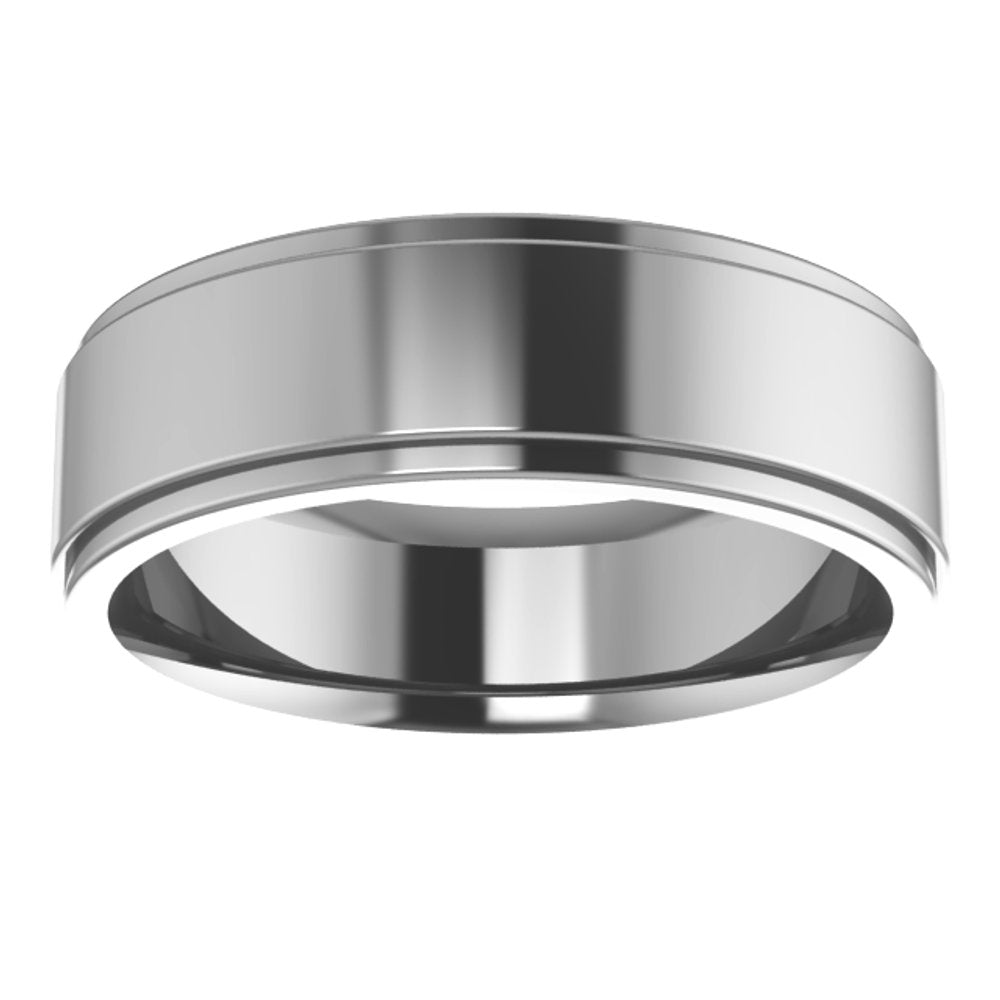 Cobalt 6 mm Stepped-Edge Comfort-Fit Flat Band