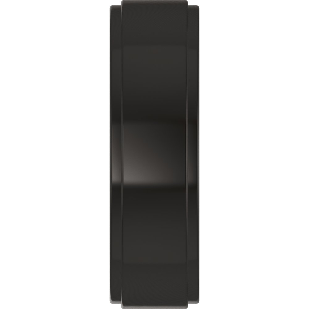 Zirconium 6 mm Stepped-Edge Comfort-Fit Flat Band Size 7