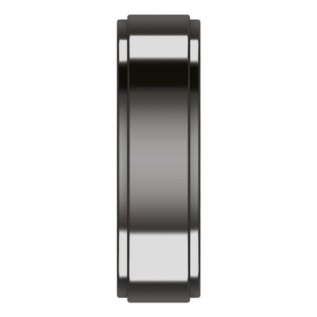 Zirconium 6 mm Stepped-Edge Comfort-Fit Flat Band Size 7