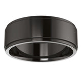 Zirconium 7 mm Stepped-Edge Comfort-Fit Flat Band