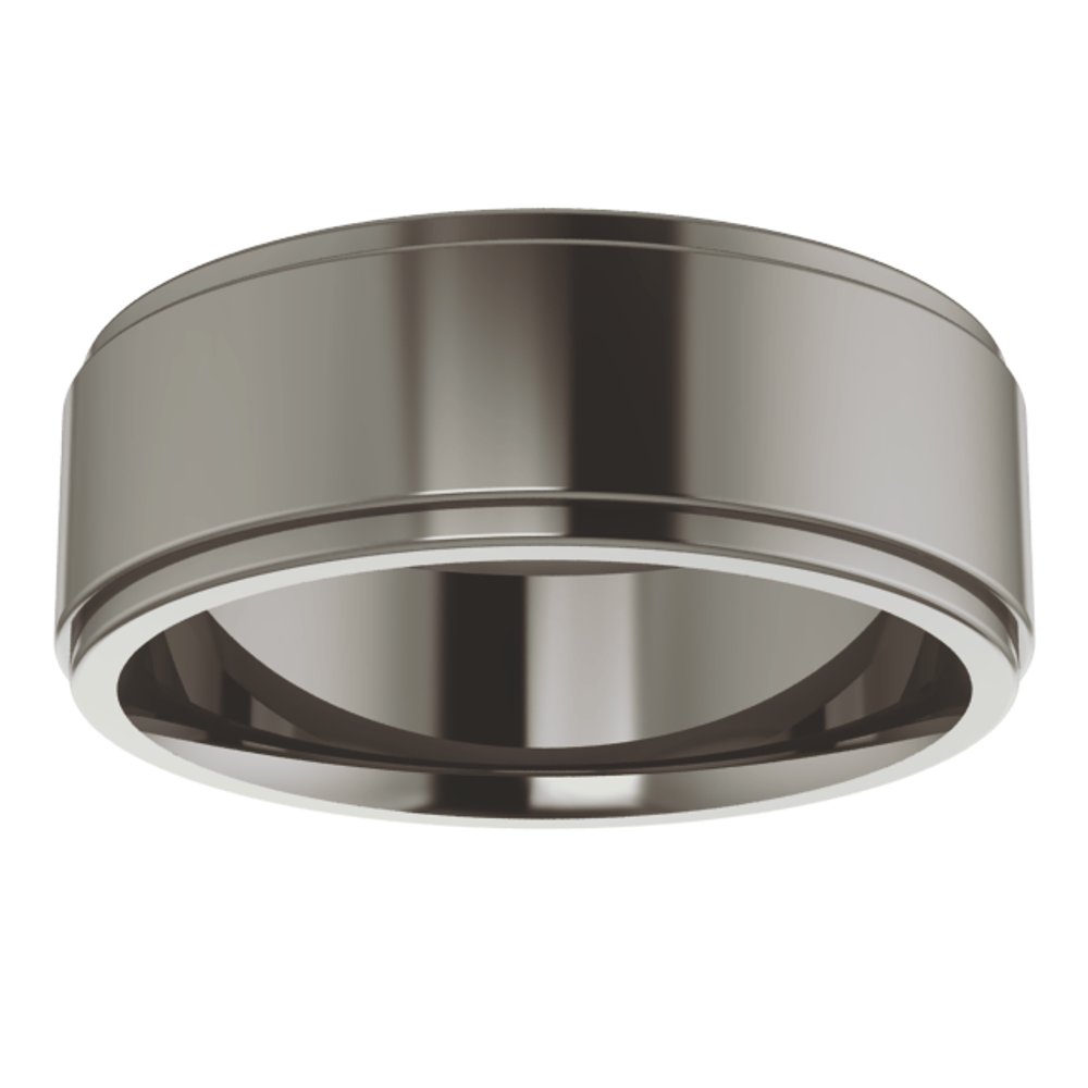 Titanium 7 mm Stepped-Edge Comfort-Fit Flat Band Size 8