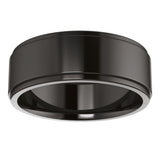 Zirconium 7 mm Stepped-Edge Comfort-Fit Flat Band Size 8