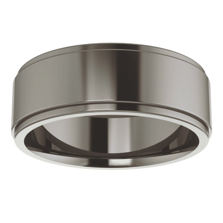 Titanium 7 mm Stepped-Edge Comfort-Fit Flat Band