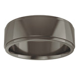 Titanium 7 mm Stepped-Edge Comfort-Fit Flat Band Size 8