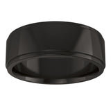 Zirconium 7 mm Stepped-Edge Comfort-Fit Flat Band Size 8