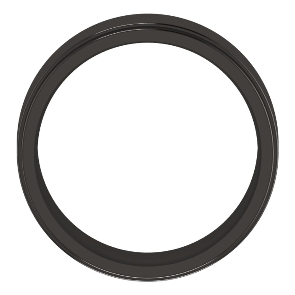 Zirconium 7 mm Stepped-Edge Comfort-Fit Flat Band Size 8